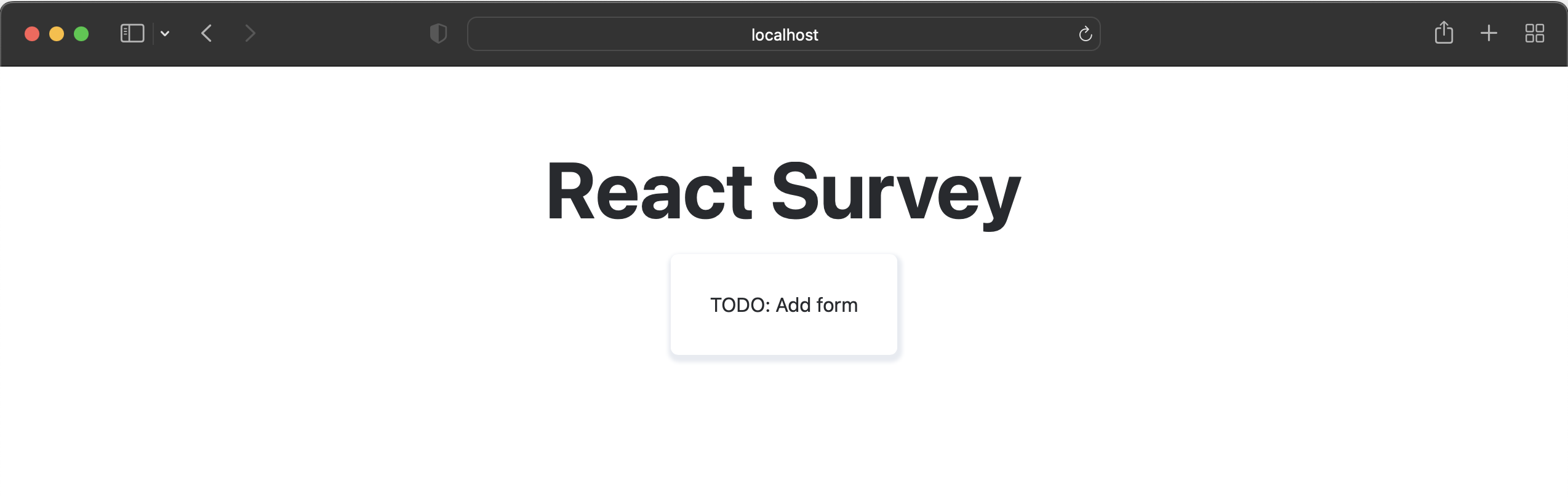 Survey app starting code in development server