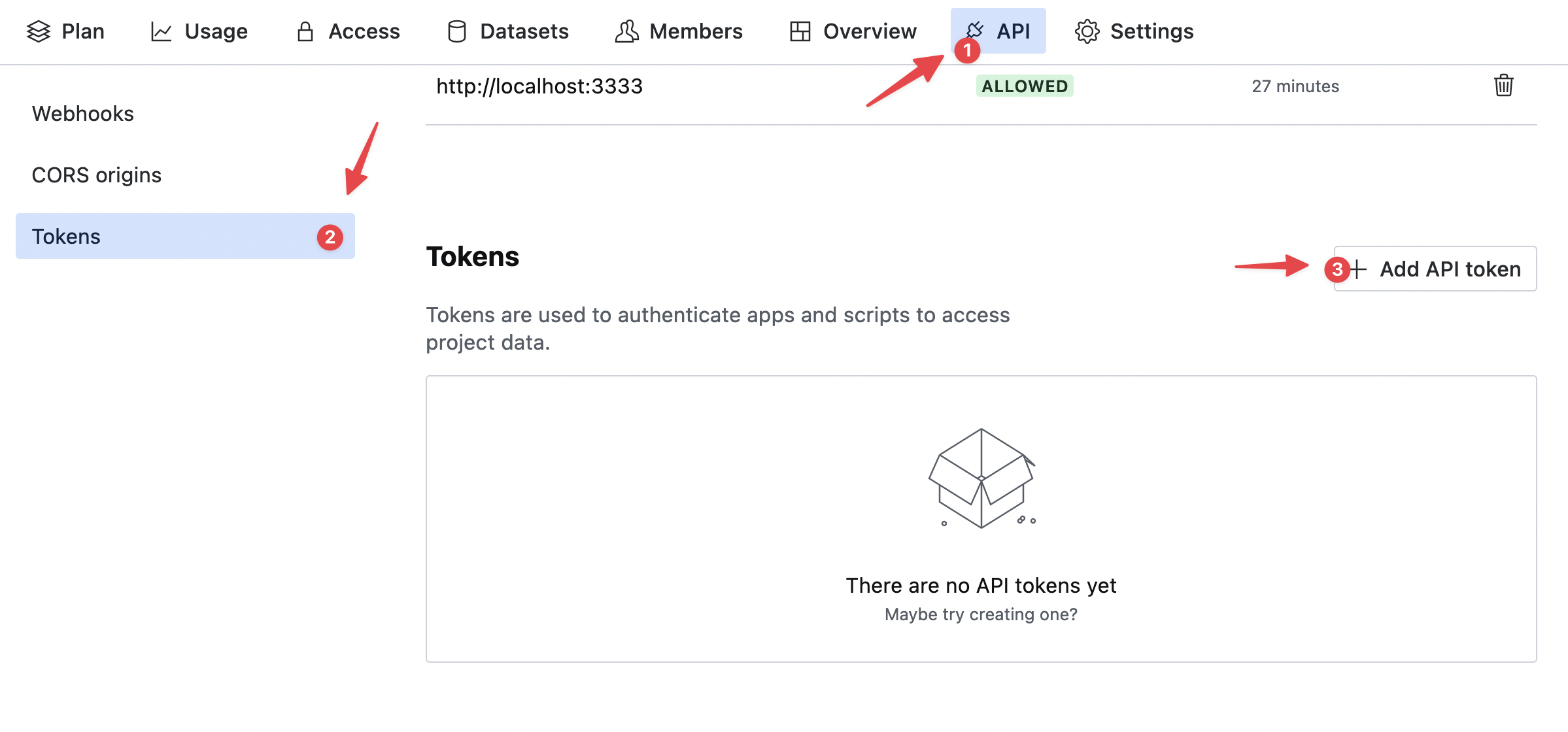 Sanity - create API token